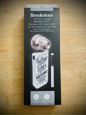 Brookstone LED Door Hanger Message Board in White and Black